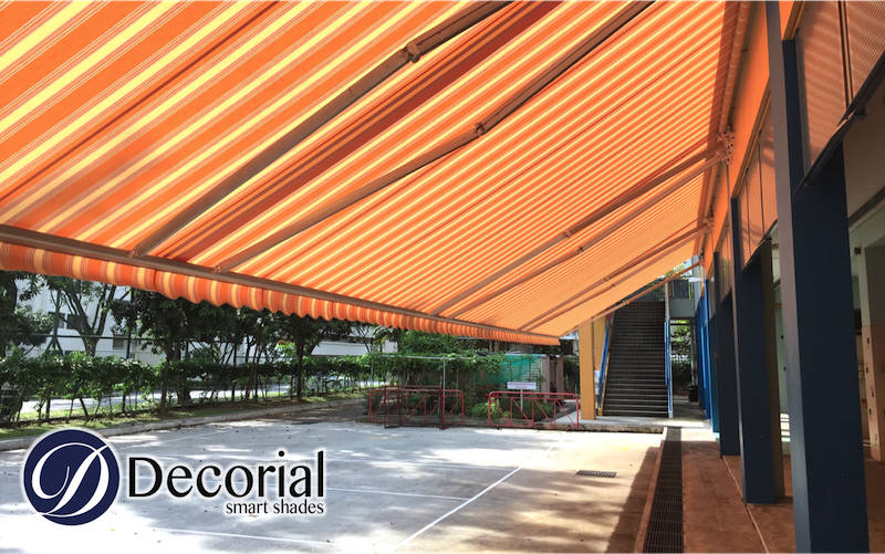 Decorial Fabric Replacement for Giant-Arm Retractable Awning in Singapore