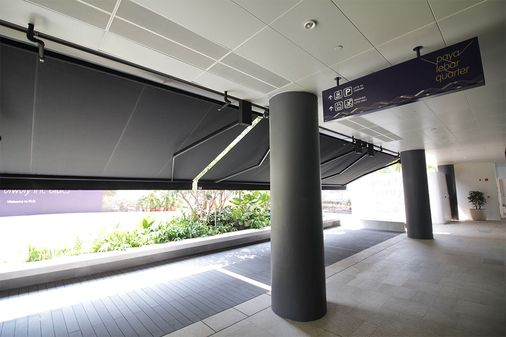 Retractable Awnings at Paya Lebar Quarter Singapore